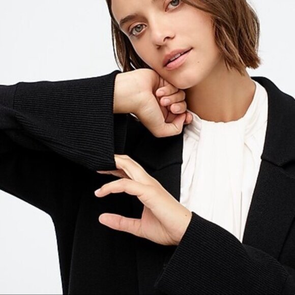 J. Crew Ella Long Sweater-Blazer in Black - Picture 3 of 9
